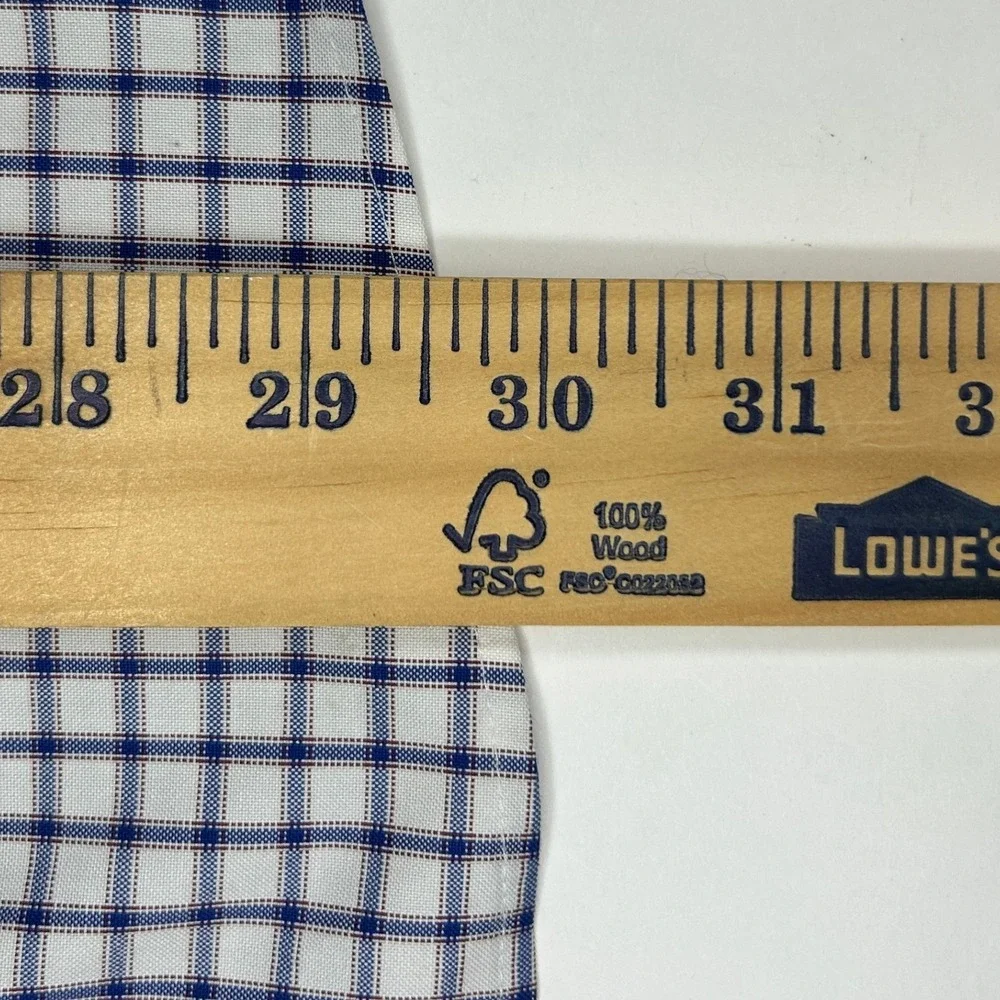 Brooks Brothers Dress Shirt‎ 16.5 33 Men's White Navy Slim Fit Non-Iron Stretch